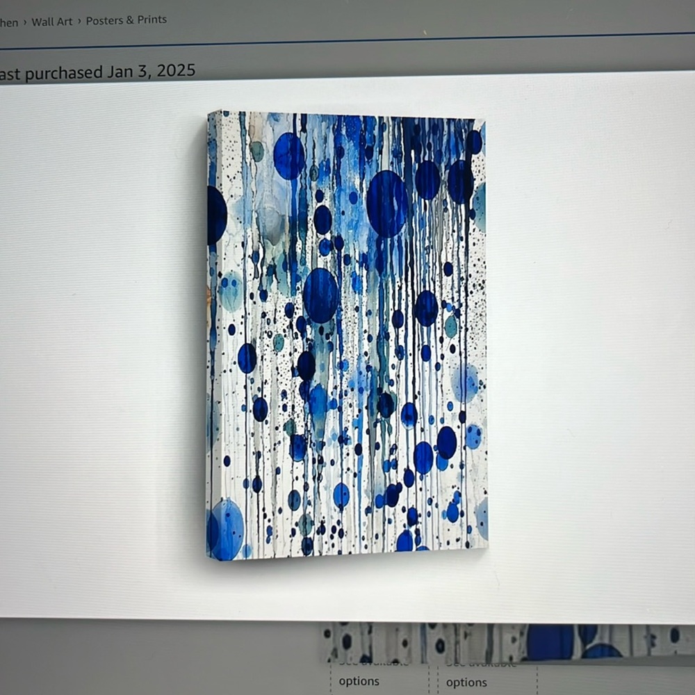 Canvas Wall Blue Art 16x24